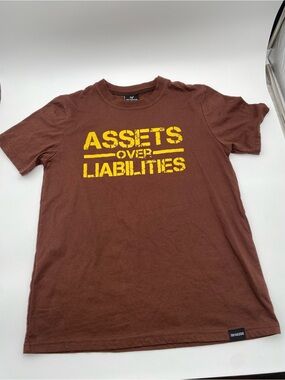 Assets Over Liabilities Brown Graphic Tee